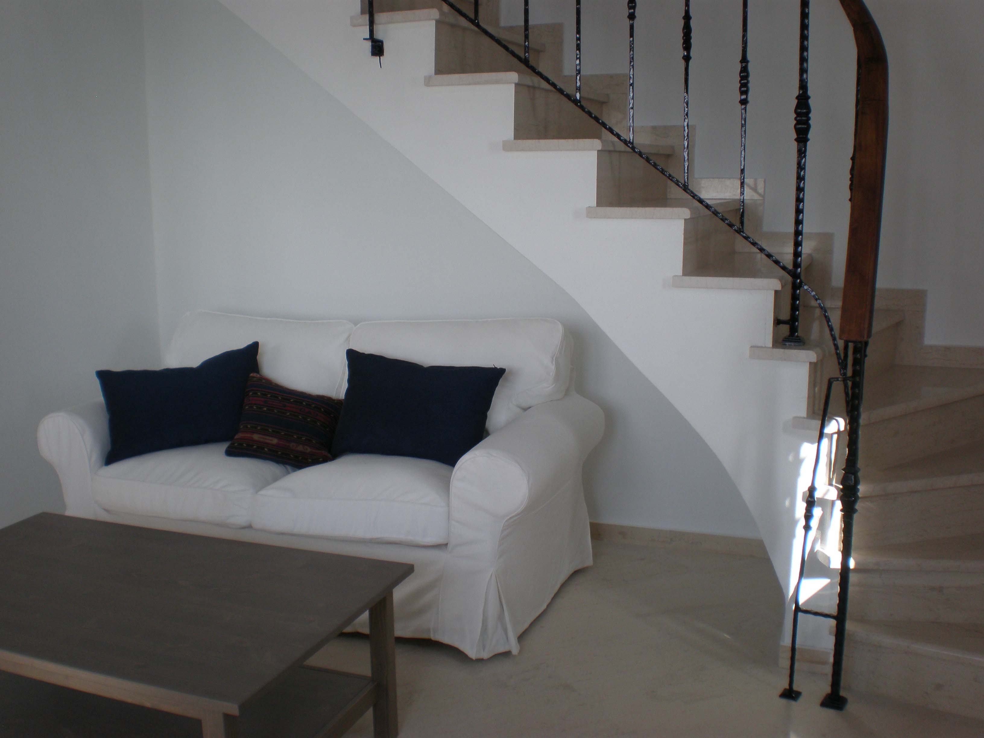 Writers Retreat Sofa and stairs
